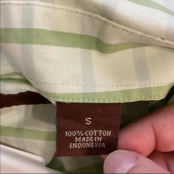 Perry Ellis Pastel Green Plaid Button Up Dress Shirt - Picture 4 of 4